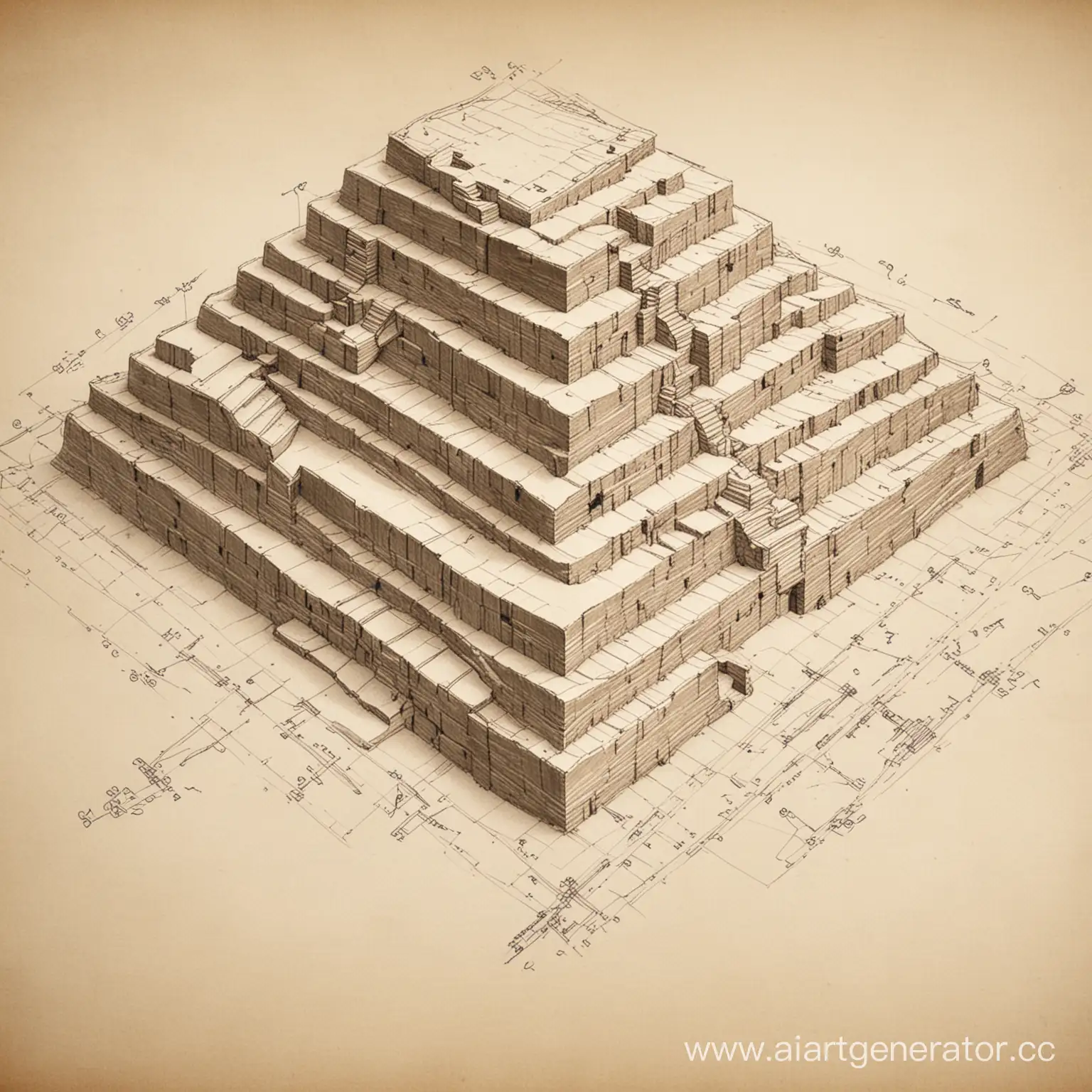 Architectural-Sketch-Ziggurat-Construction-Plan