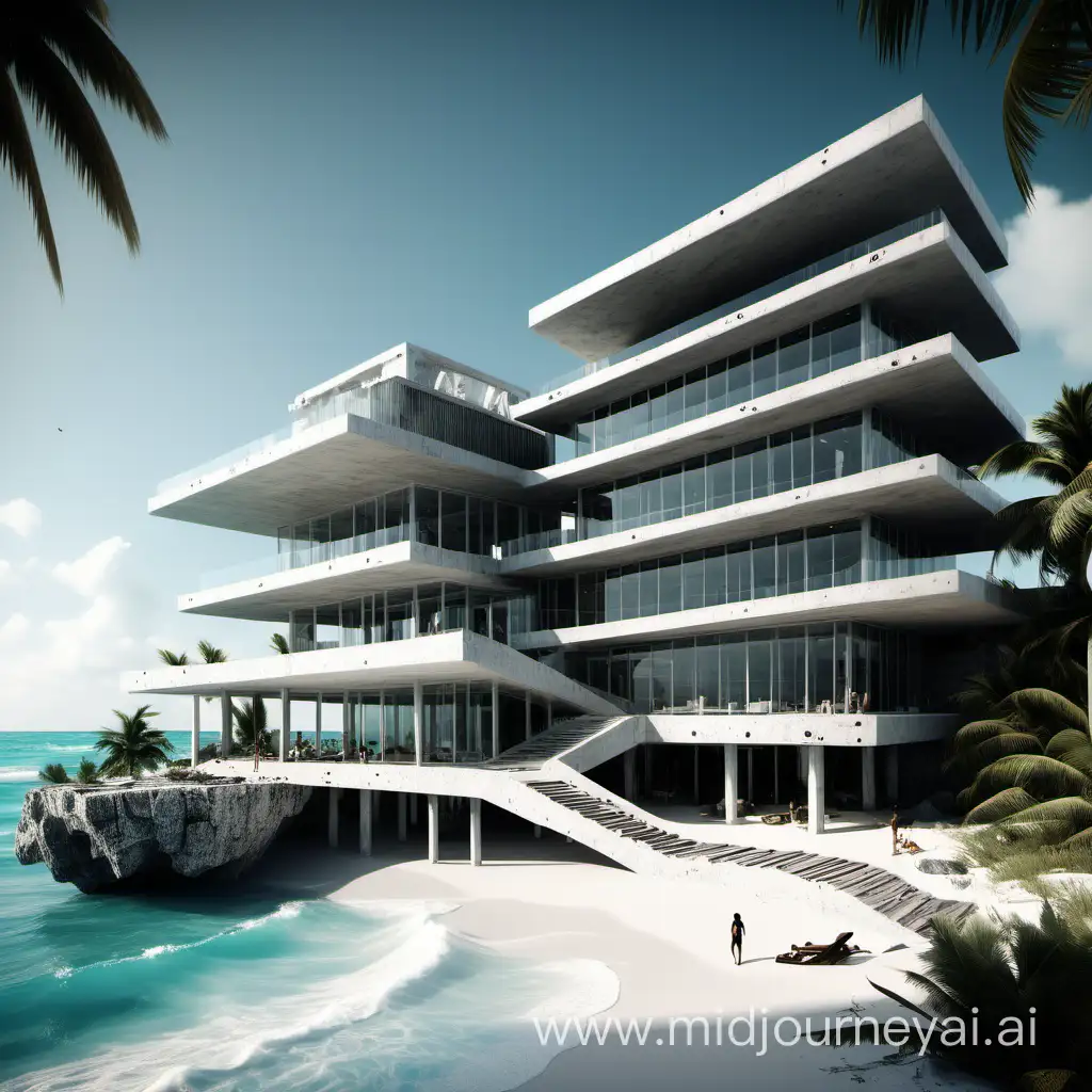 Luxury Healing Center with Futuristic 3D Renders in Tulum Beach Mexico