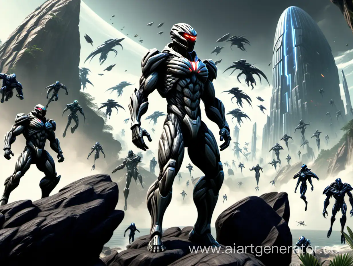 Epic-Nanosuit-Standoff-Lone-Hero-Confronts-Alien-Army-on-Rocky-Terrain