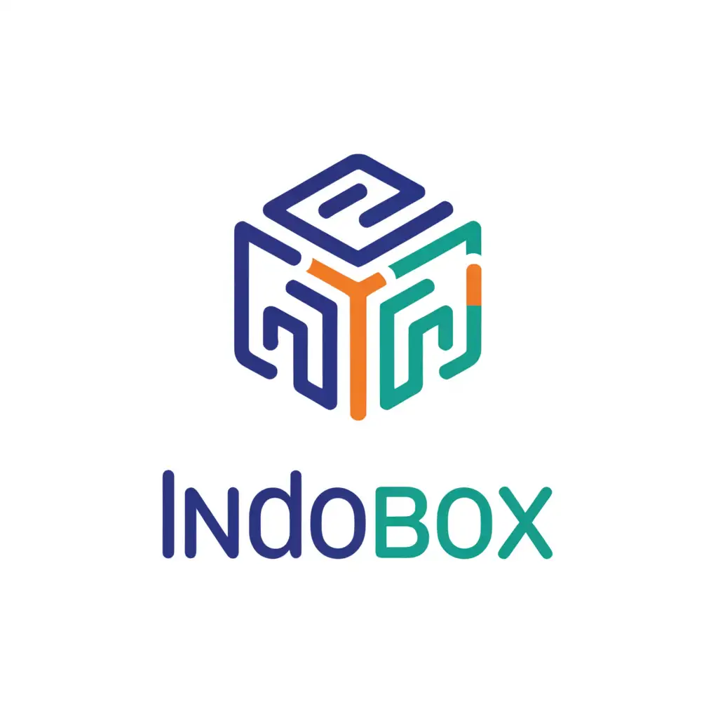 a logo design,with the text "Indobox", main symbol:four box pen kertas digital printing,Moderate,clear background