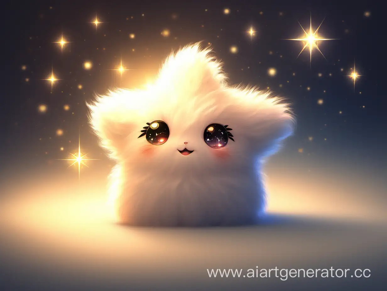 Adorable-Fluffy-Star-Shining-Brightly-in-Night-Sky