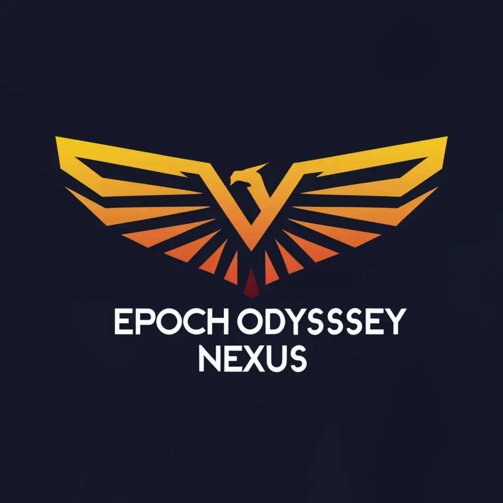a logo design,with the text 'Epoch Odysey Nexus', main symbol:An emblem featuring a majestic phoenix,complex,be used in Internet industry,clear background