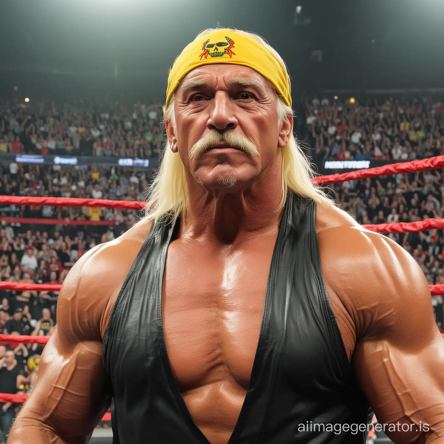 Wresrltler Hulk Hogan in arena