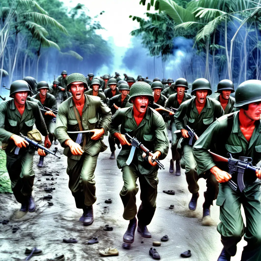 Vietnam War Soldiers in Battle