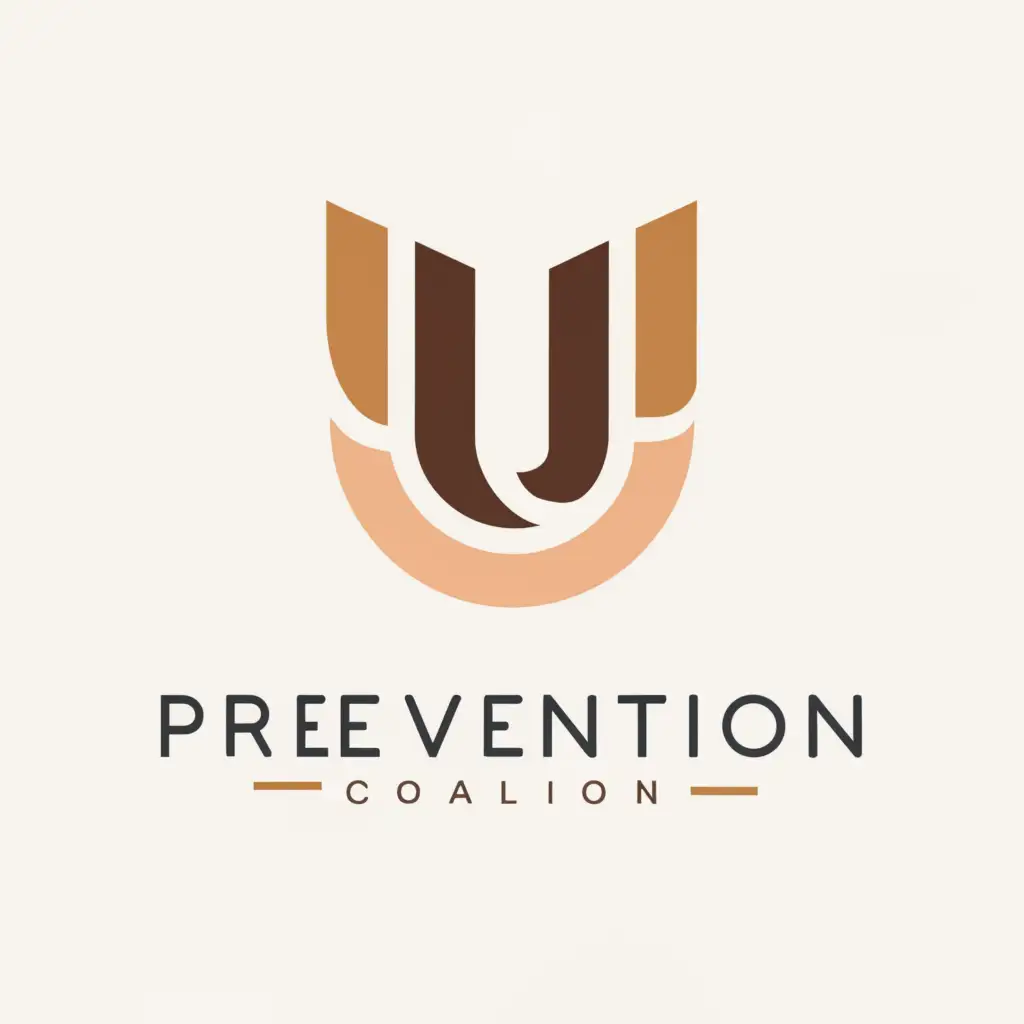 a logo design,with the text "Prevention Coalition", main symbol:Geometric letter "U",Moderate,be used in Nonprofit industry,clear background