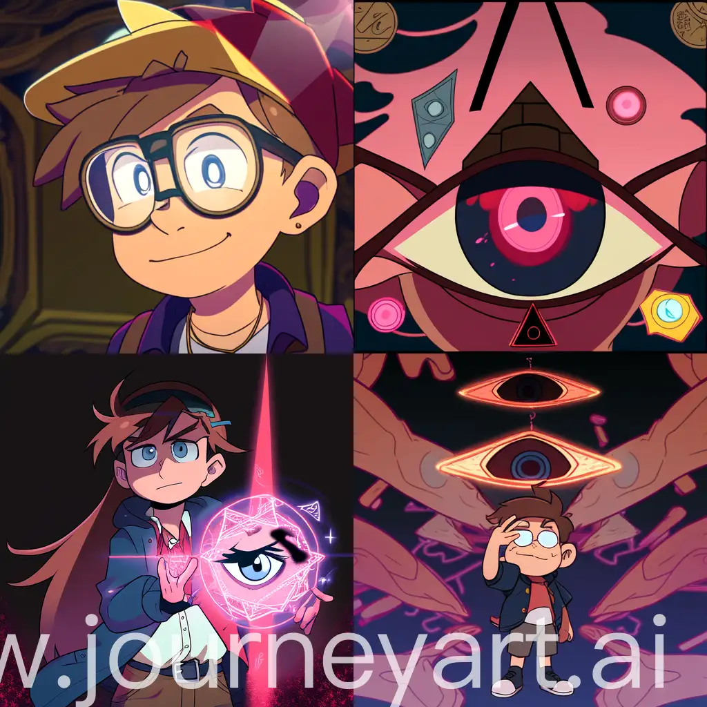 Gravity-Falls-Vector-Art-Colorful-Characters-Exploring-the-Mysterious-Woods
