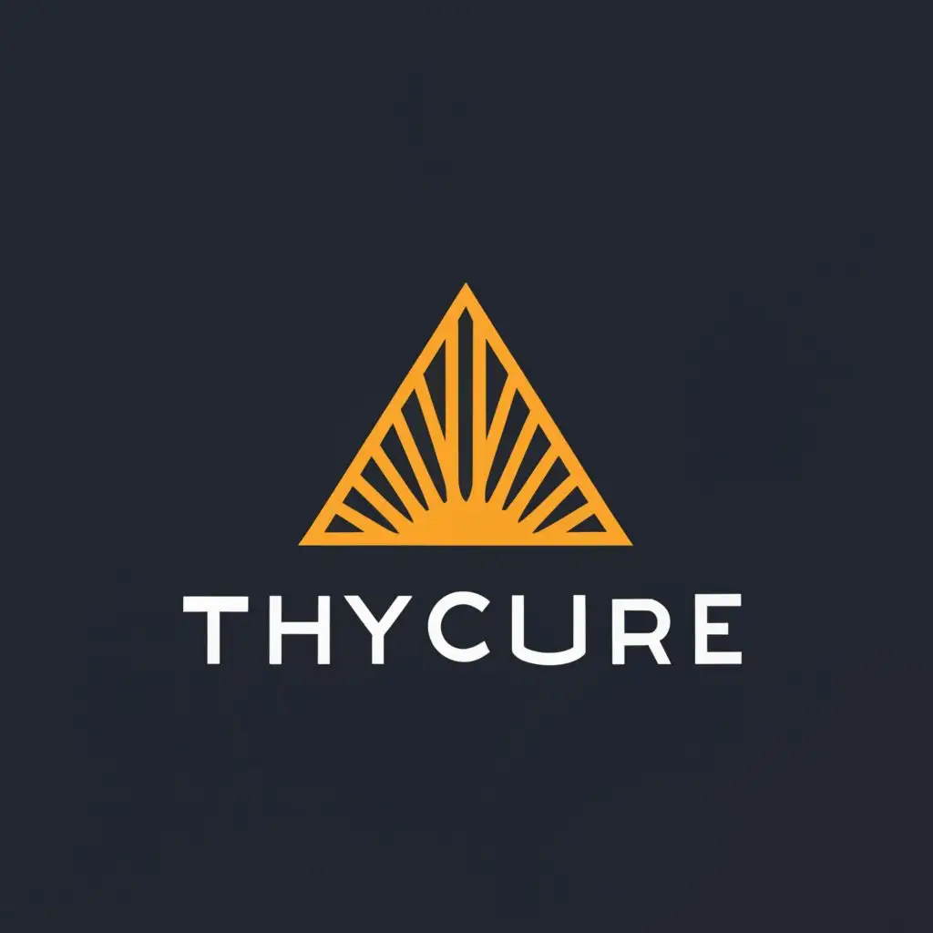 a logo design,with the text "Thycure", main symbol:Rising sun inside a triangle. Make sure the outer part is an evident triangle.,complex,be used in Sports Fitness industry,clear background