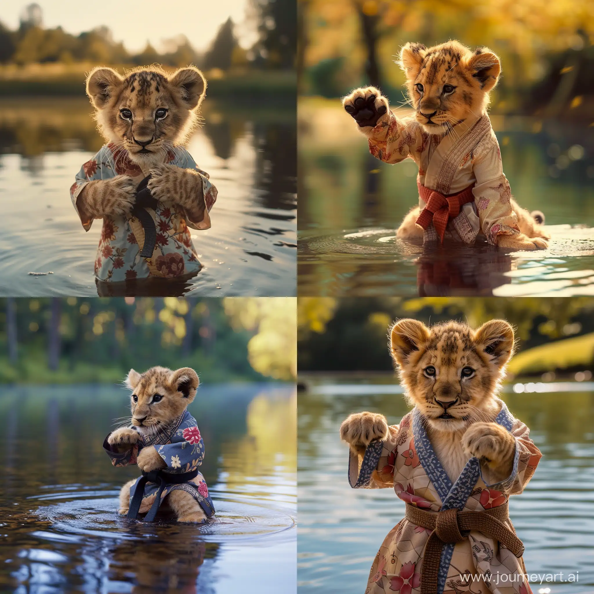 Adorable-Lion-Cub-Practicing-Karate-in-Traditional-Kimono-Real-Life-8K-Photography