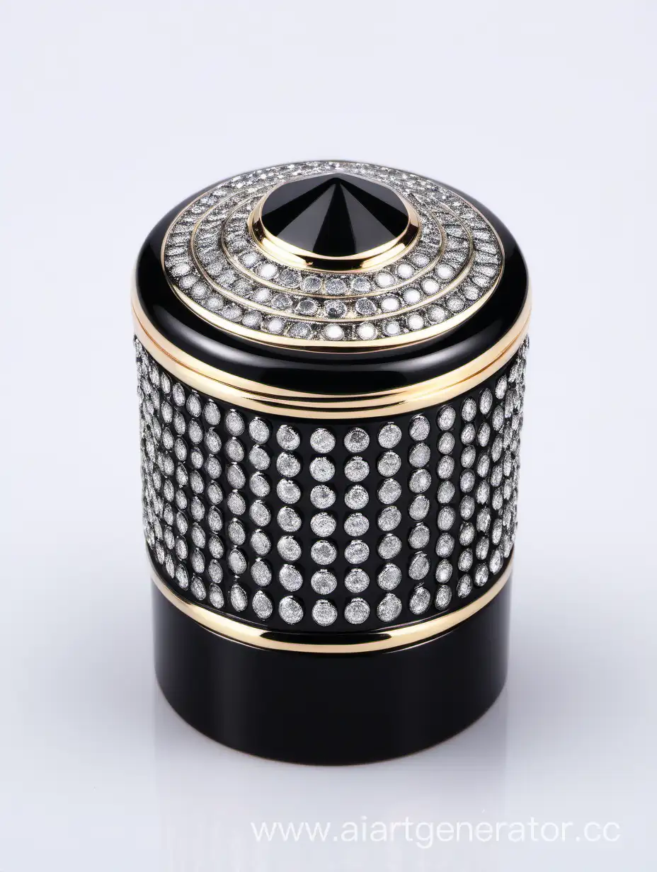 Luxurious-Zamac-Perfume-Ornamental-Cap-with-Metallizing-Finish-and-Round-Diamond-Accent