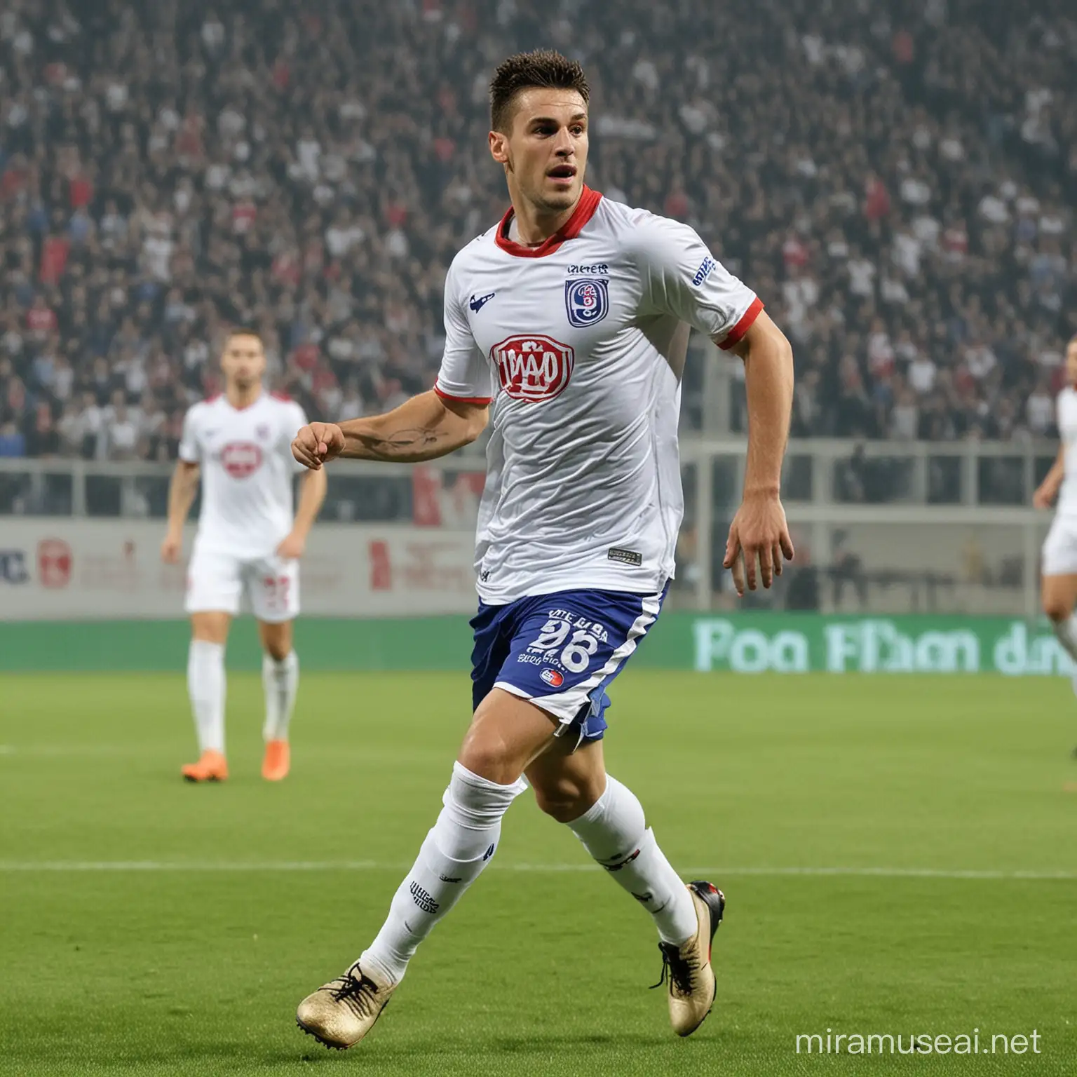 Luka Sui in Action for HNK Hajduk Split Football Match