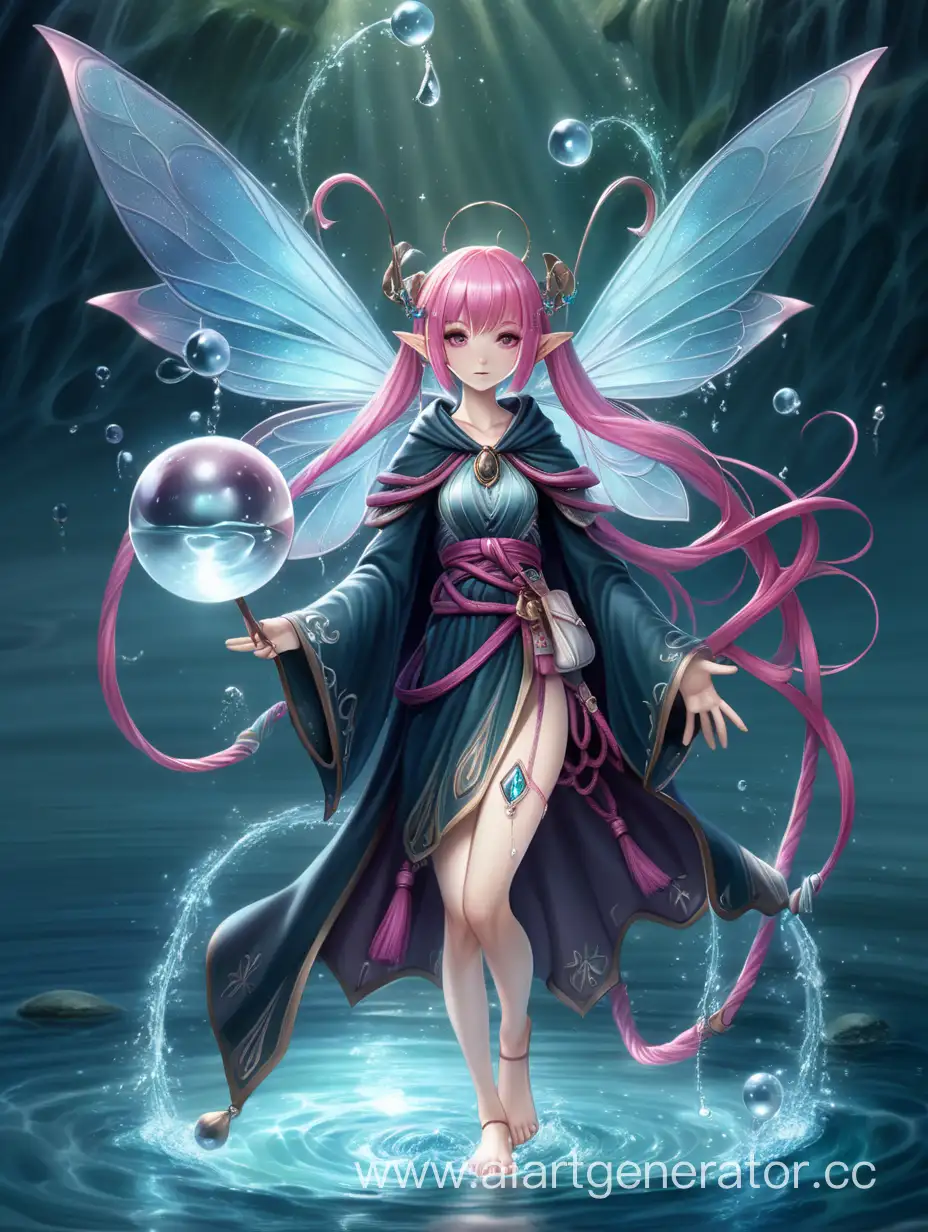 Enchanting-Water-Fairy-with-Pink-Hair-and-Healing-Kit