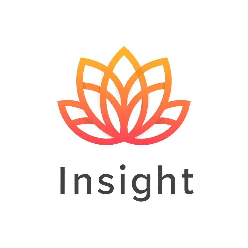 a logo design,with the text "insight", main symbol:lotus,Minimalistic,clear background