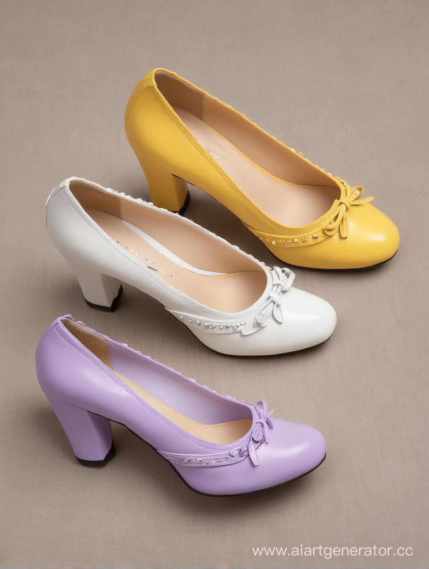 Fashionable-Yellow-Lilac-and-White-Shoe-Collection