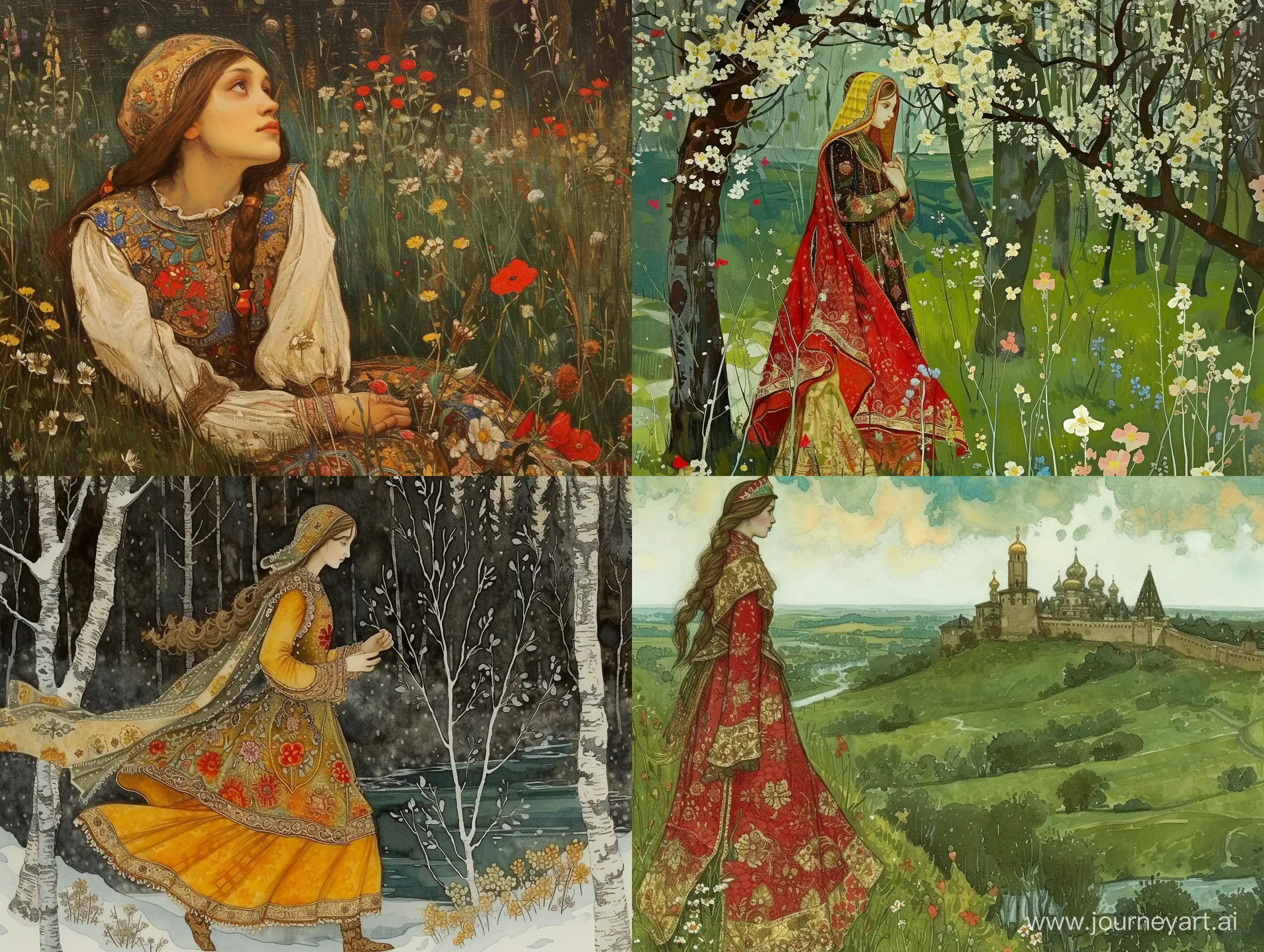 Young-Girl-Leaving-Half-a-Kingdom-Russian-Folk-Style-Spring-Scene