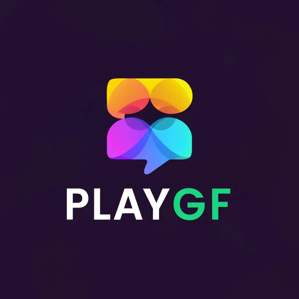 a logo design,with the text "playgf", main symbol:chatrooms,complex,be used in Real Estate industry,clear background