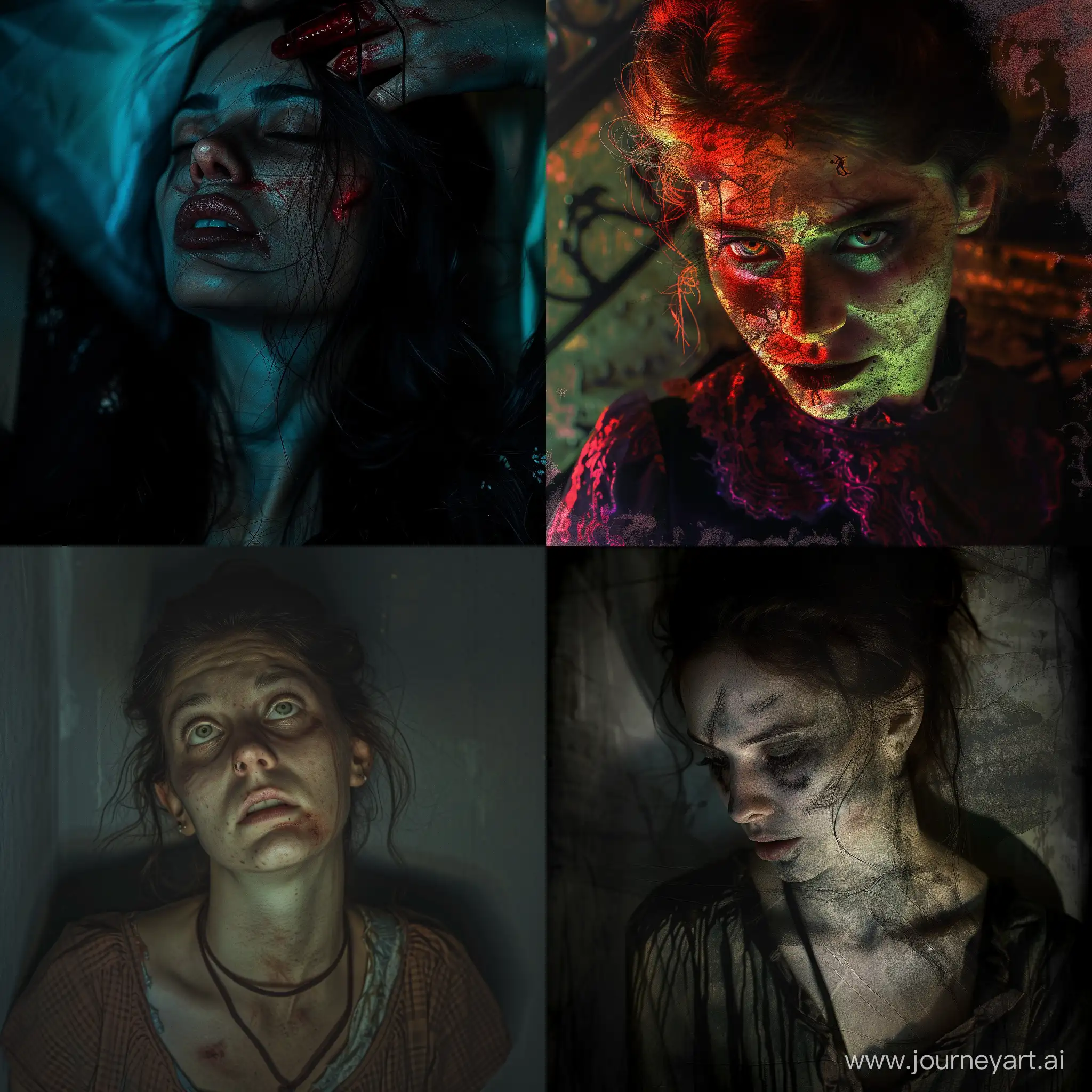 Nightmarish-Woman-Portrait-with-Intense-Lighting-and-Shadow
