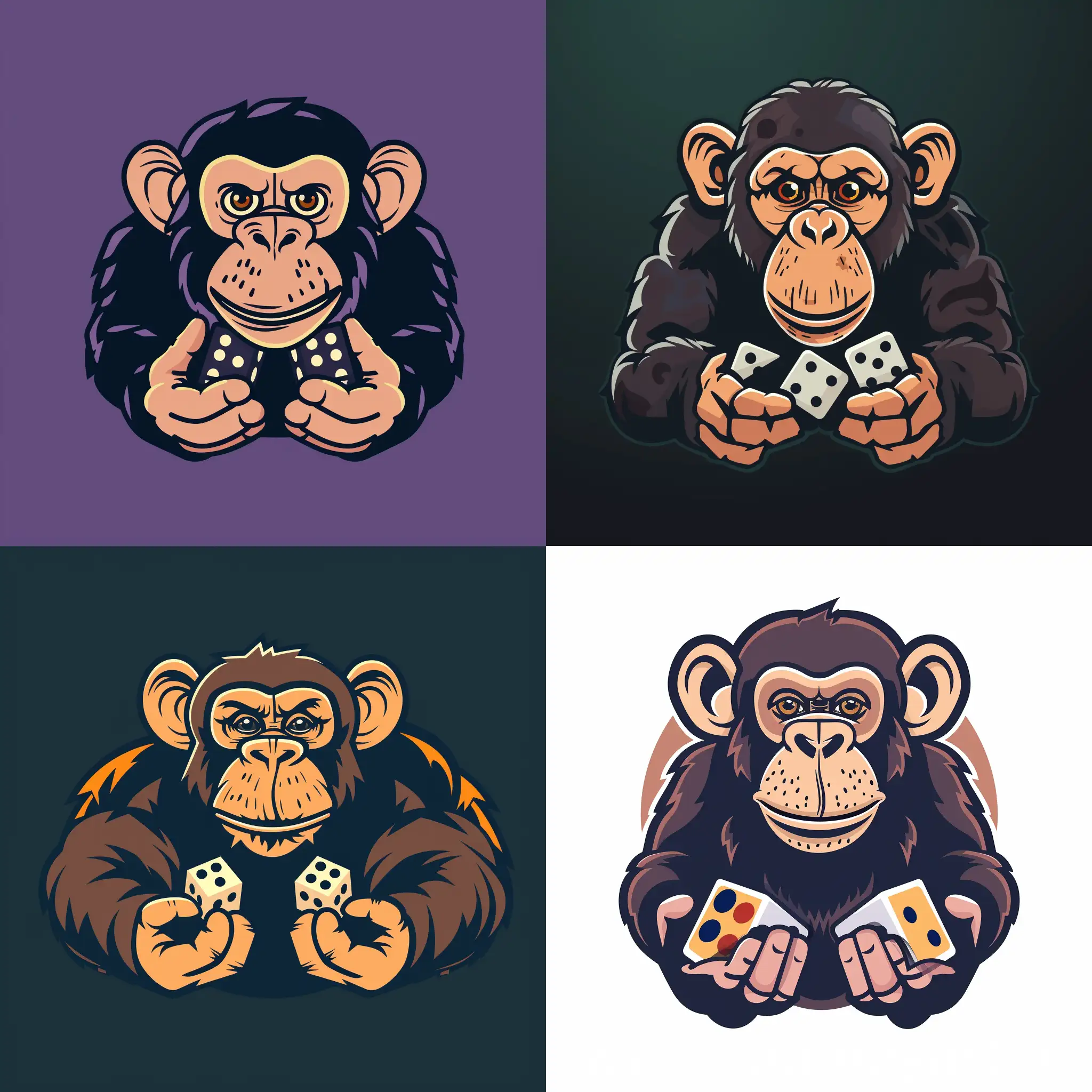 Monkey-Holding-Dice-Playful-Logo-for-Board-Game-Company