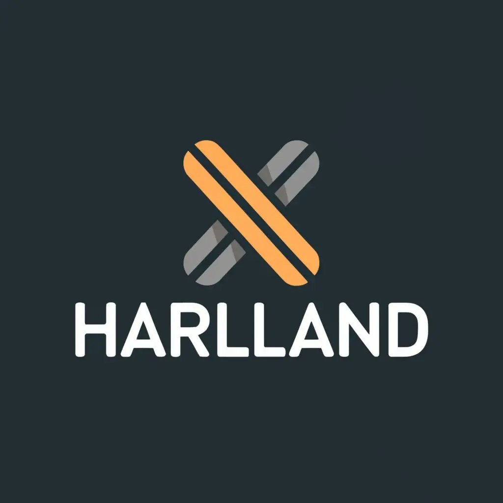 a logo design,with the text "HARLLAND", main symbol:X,Moderate,clear background