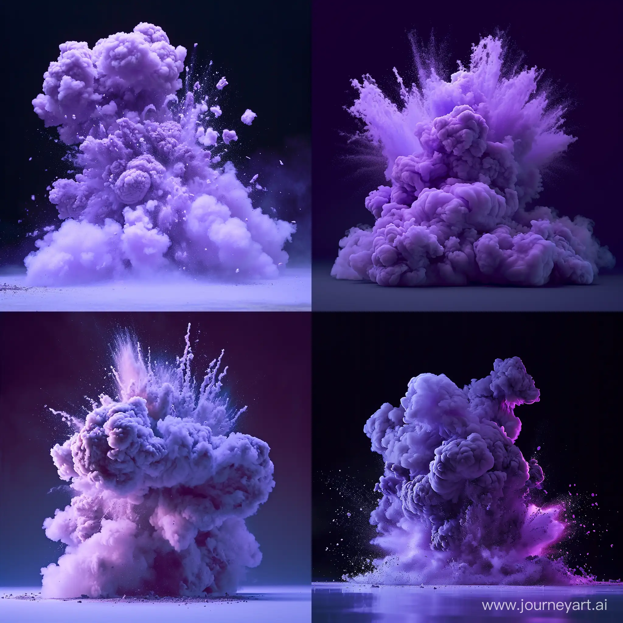 Ядерный взрыв фиолетового цвета 