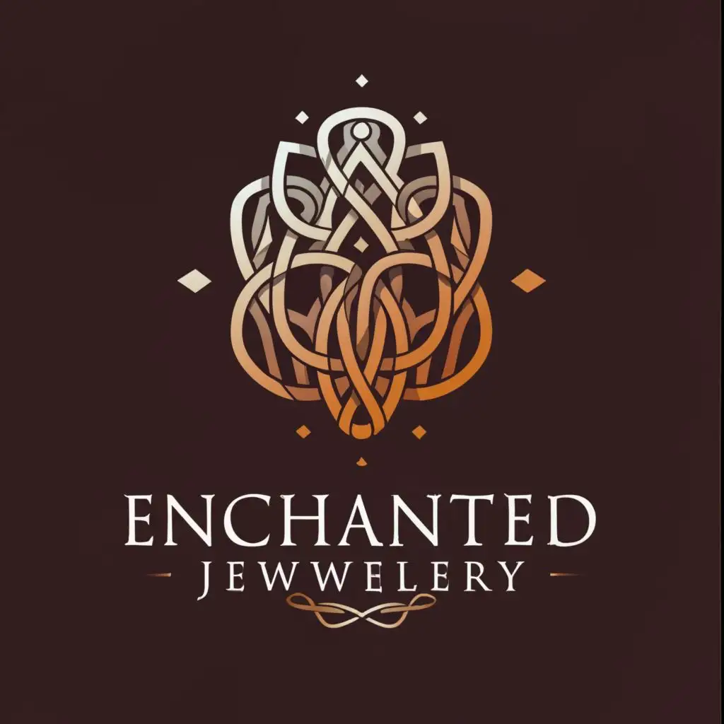 a logo design,with the text "Enchanted jewellery", main symbol:necklace  set,Moderate,be used in Internet industry,clear background