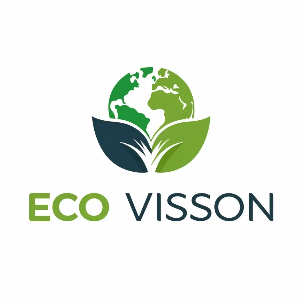 logo, leaf, ecosystem, plants, earth, with the text "Eco Vision", typography, be used in Nonprofit industry