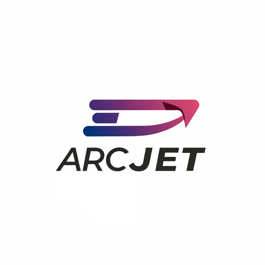 a logo design,with the text "ArcJet", main symbol:ArcJet,Moderate,clear background