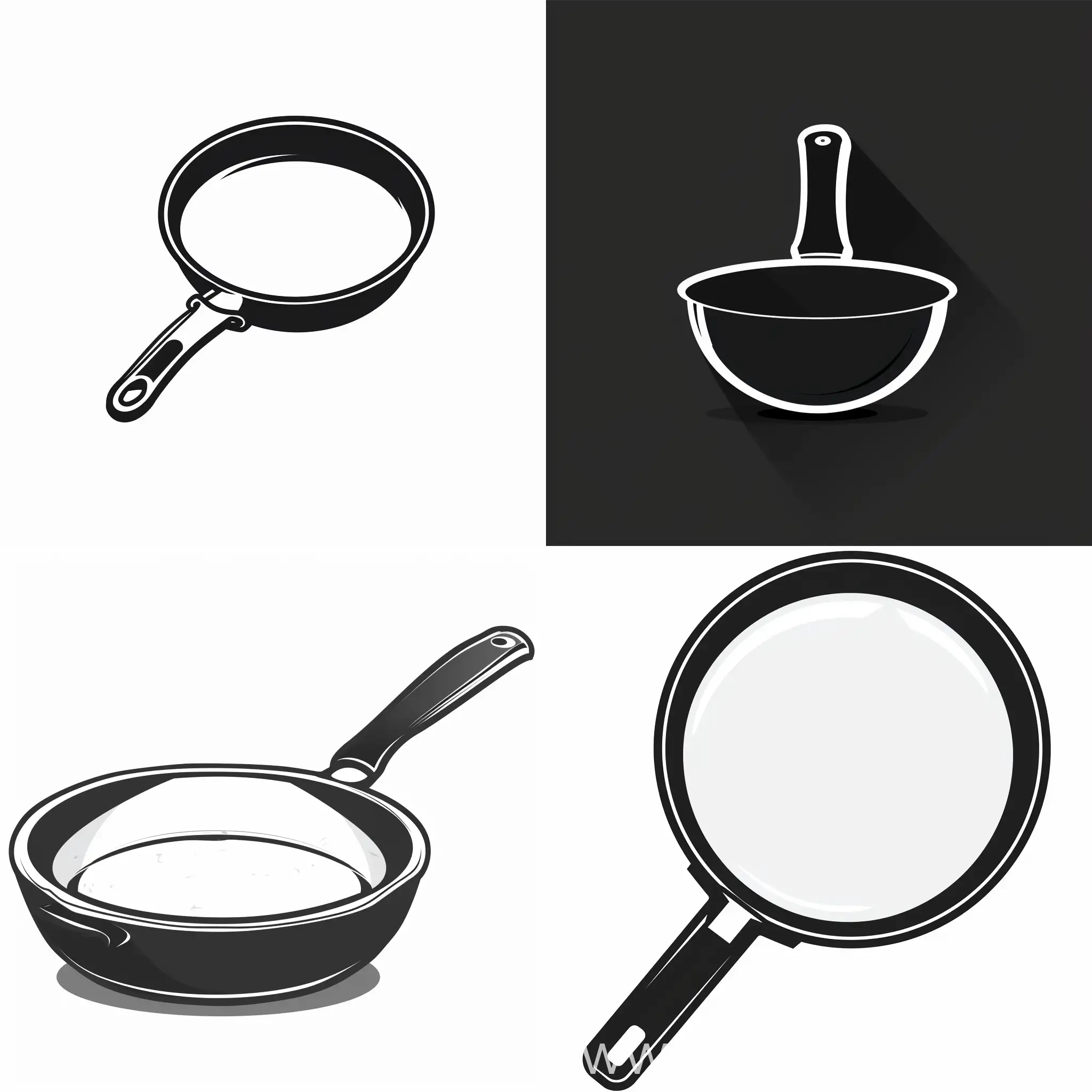 иконка логотип черно-белый сковорода 
