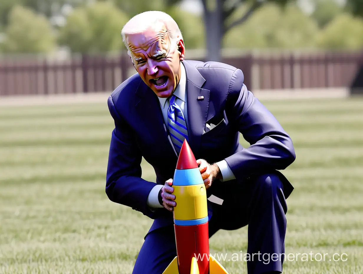 Joe-Biden-Engages-in-Playful-Exploration-with-Toy-Rockets