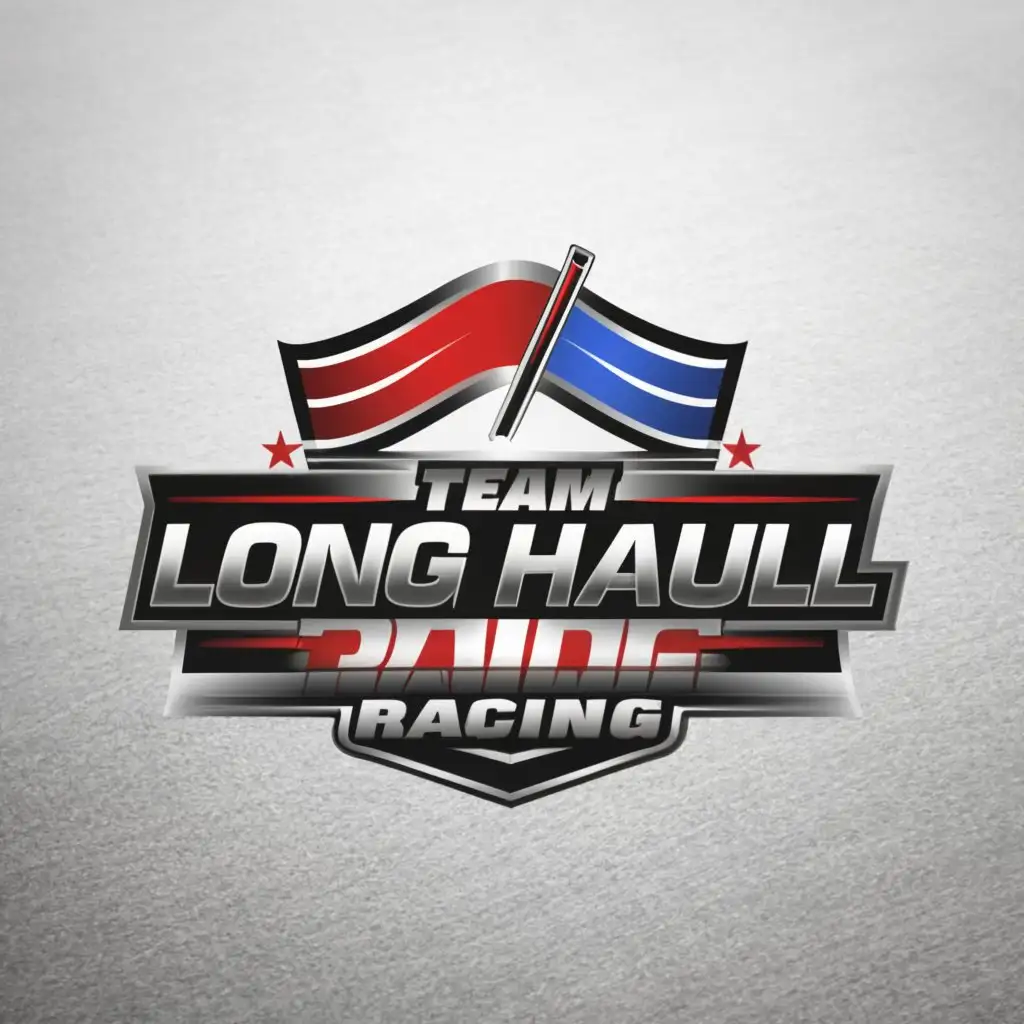 a logo design, with the text 'Team Long Haul Racing', main symbol: flag finish, Moderate, be used in Automotive industry, clear background