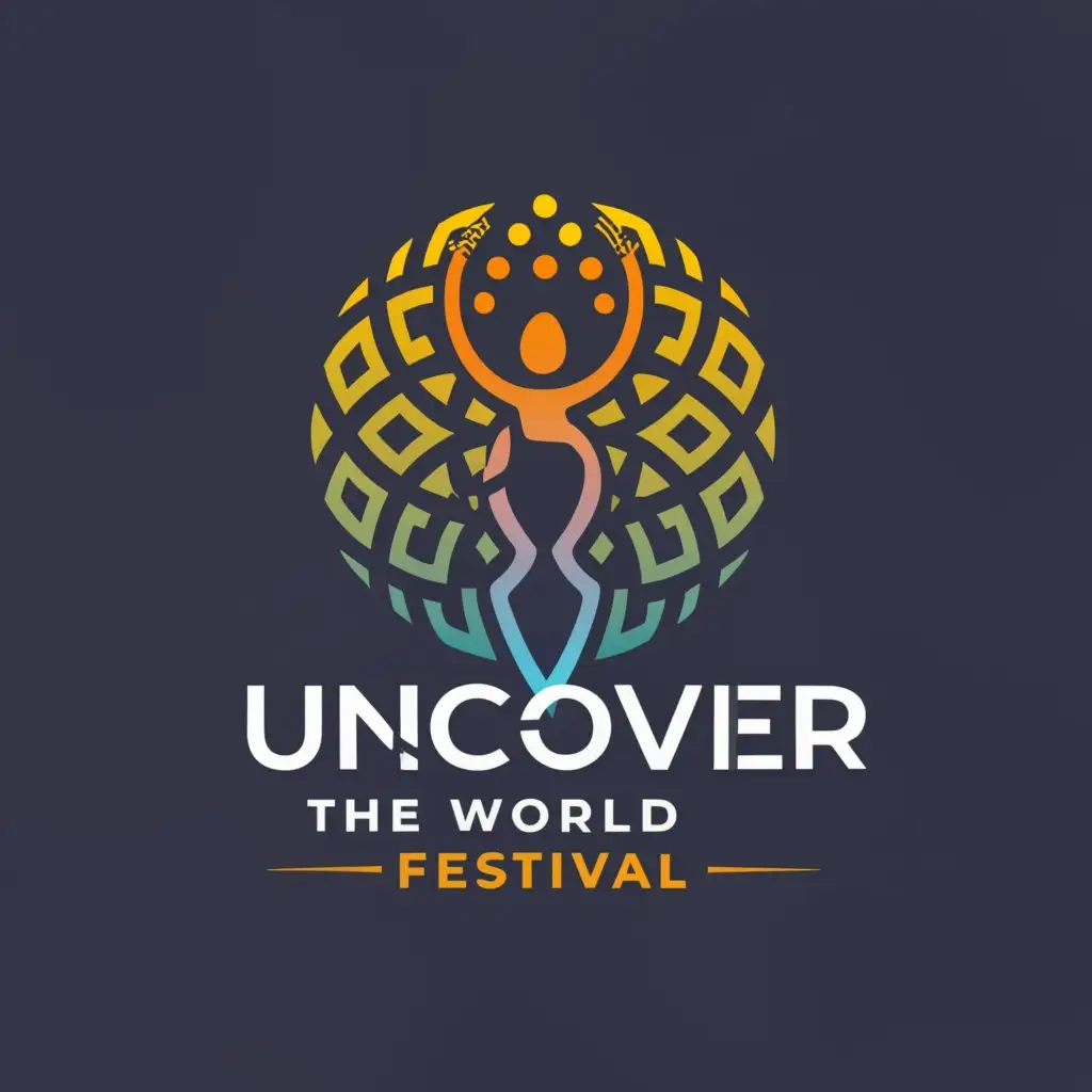 a logo design, with the text 'Uncover the World Festival', main symbol: woman, Moderate, be used in Events industry, clear background