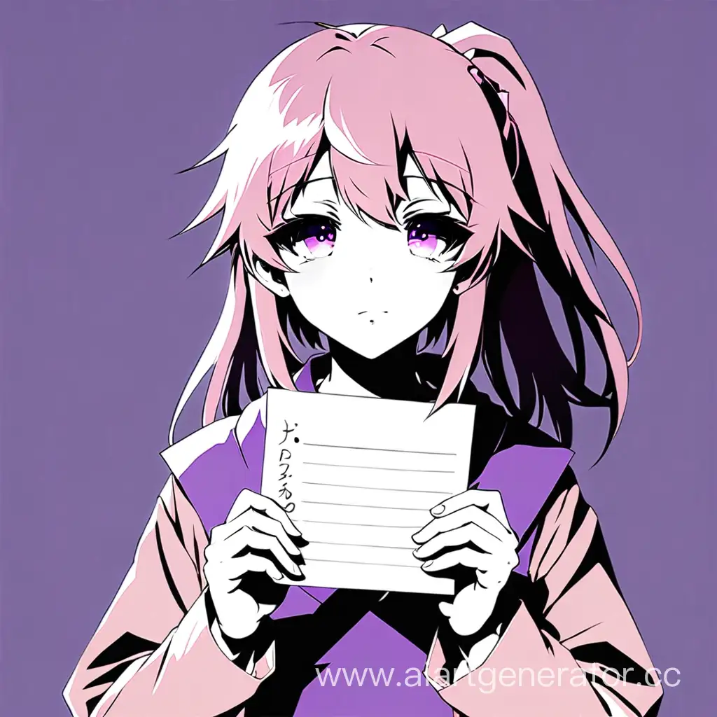 Vibrant-Anime-Character-with-a-Sentimental-Note-in-Bright-Purple-and-Soft-Pink-Hues