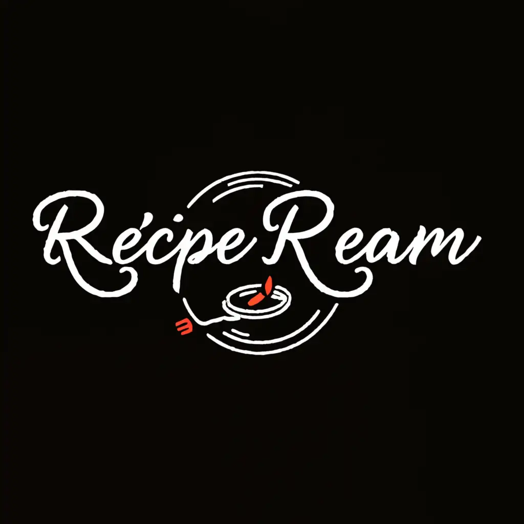 a logo design,with the text "Recipe Realm", main symbol:A rotating plate,Moderate,be used in Restaurant industry,clear background