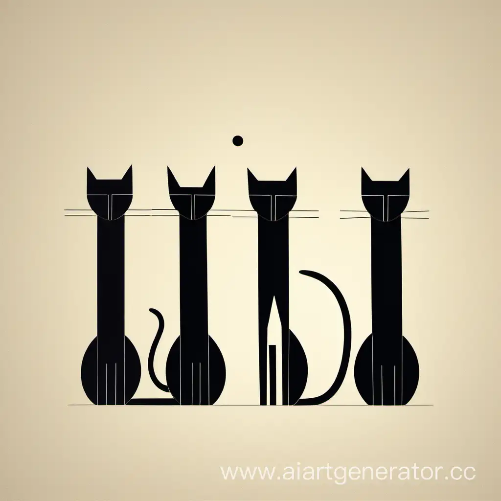 Abstract-Minimalist-Cats-in-Primitive-Raster-Drawing