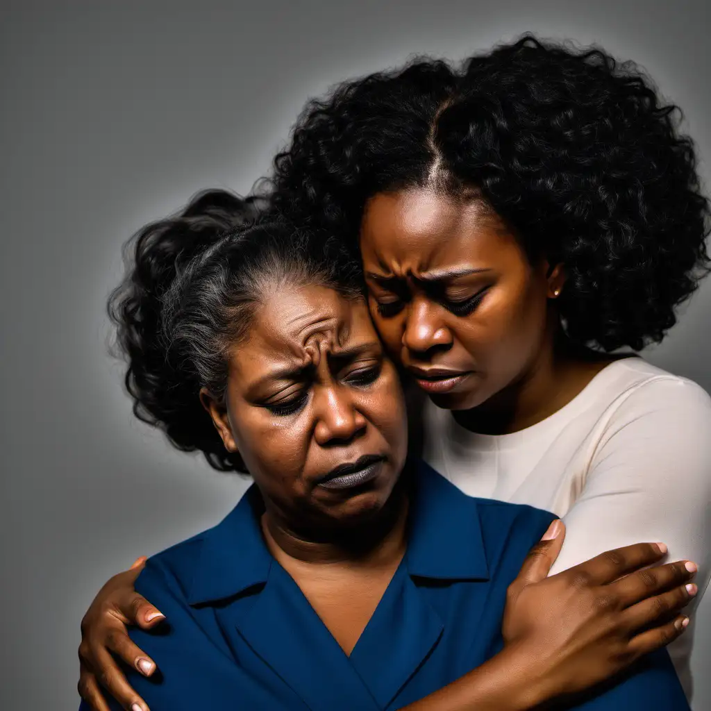 picture of black woman with hand on the shoulder of another consoling them