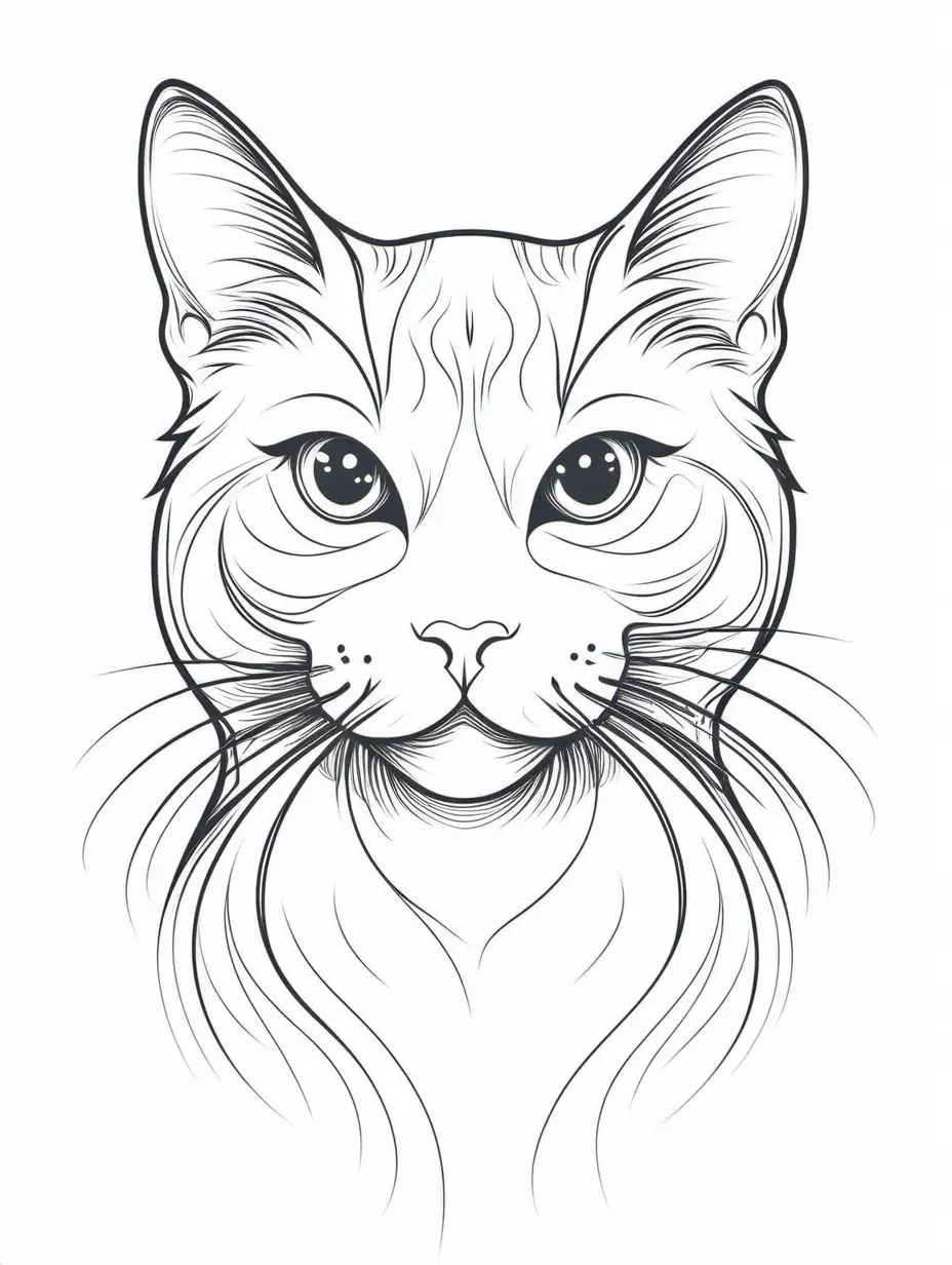 Line art, cat, vector image