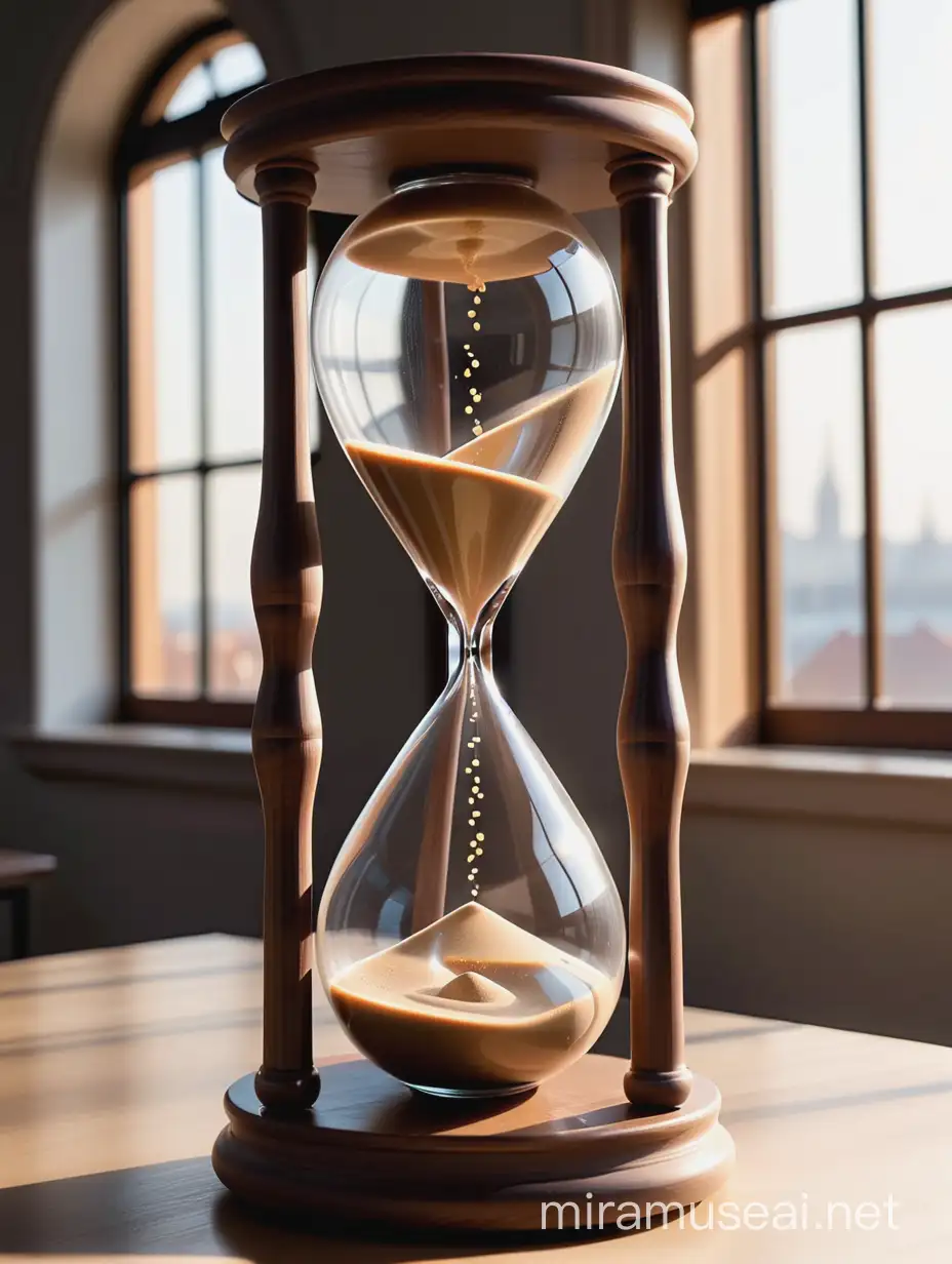 Hourglass Amidst Rapidly Passing Time Concept