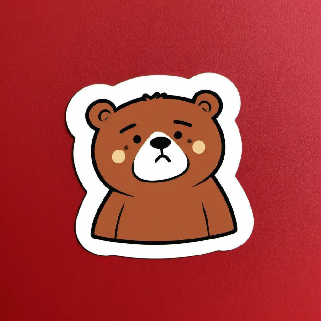 Playful Bear Sticker with Expressive Demeanor