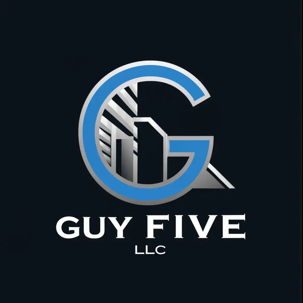 LOGO-Design-For-Guy-Five-LLC-Elegant-G-with-Real-Estate-Typography-in-Timeless-Monochrome