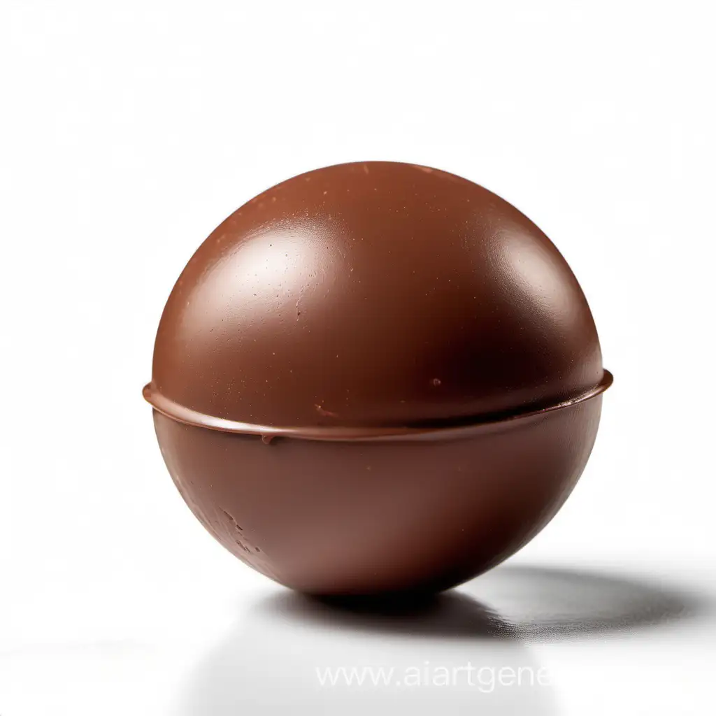 гладкий шоколадный шар на белом фоне
