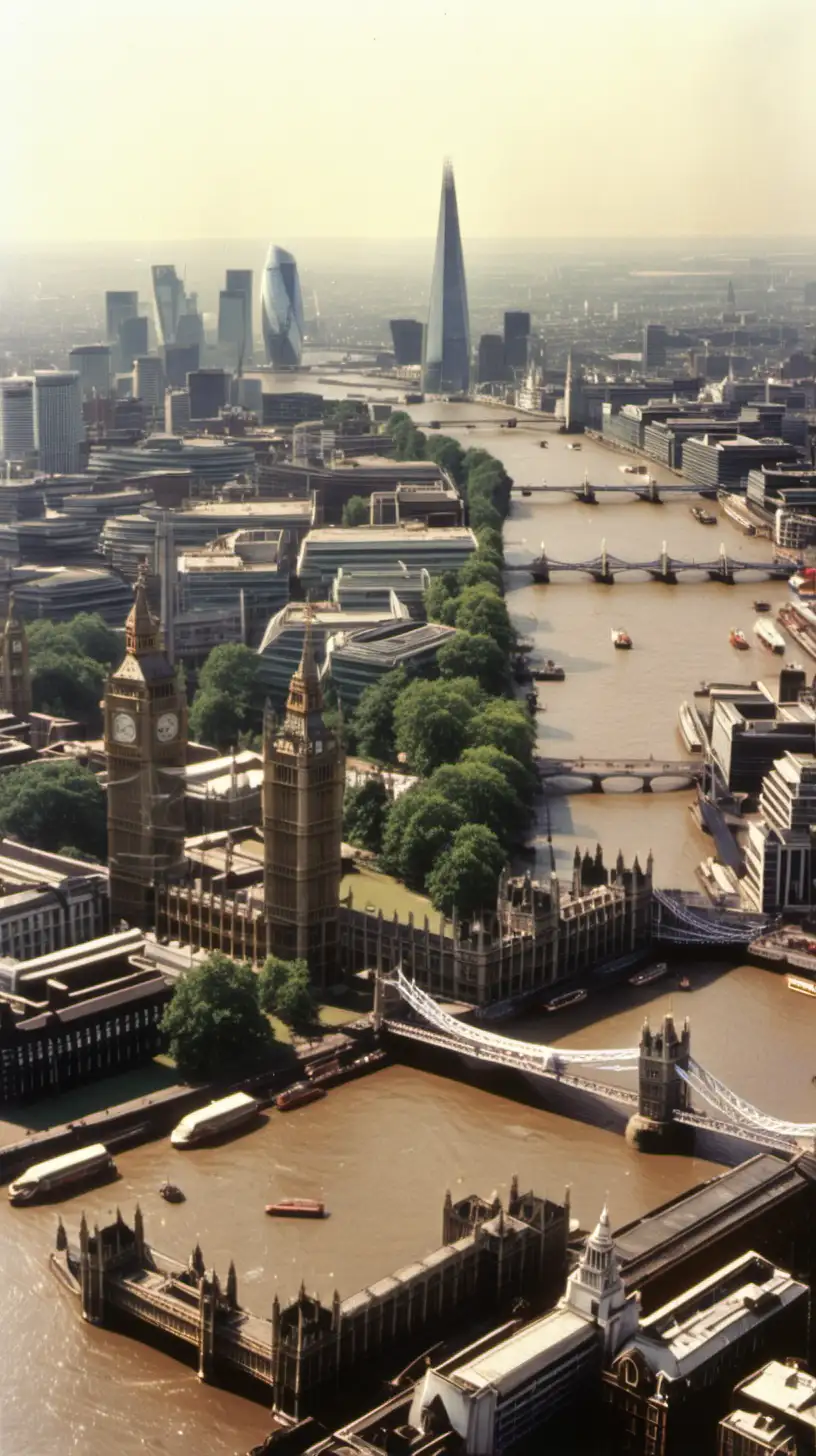 Skyline view of london england at 1989