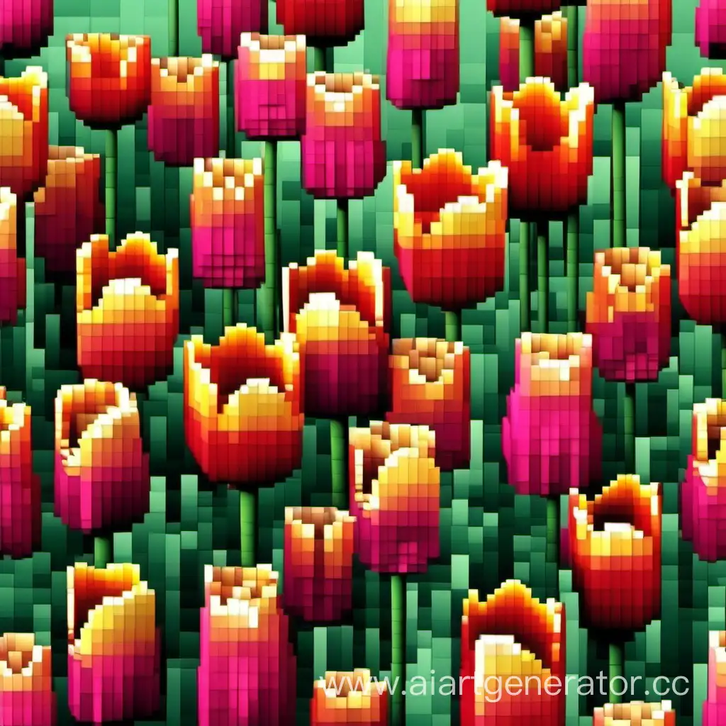3d тюльпаны из пикселей