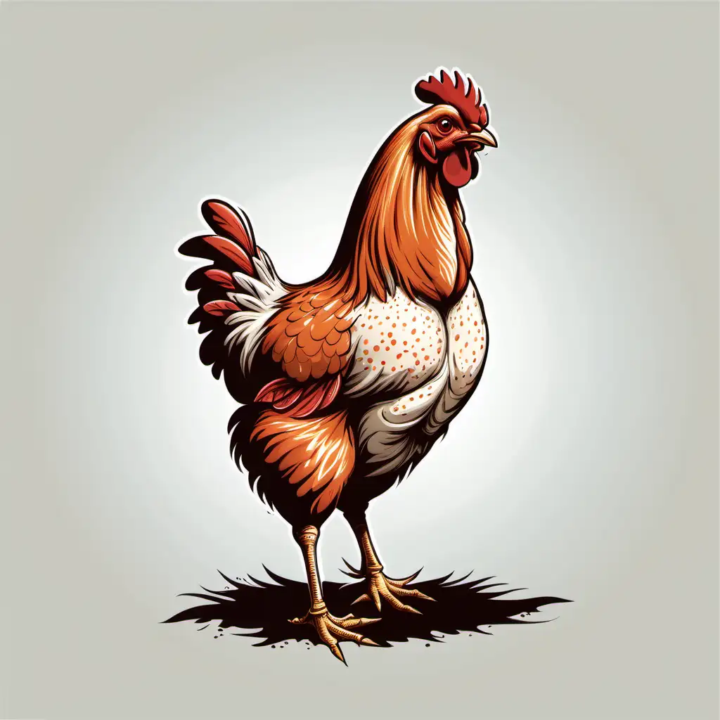 Colorful Rooster Graphic Illustration with Transparent Background