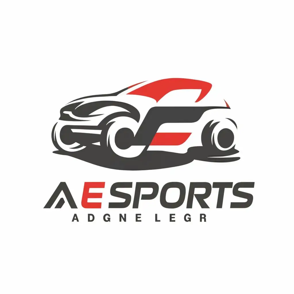 a logo design,with the text "A E Sports", main symbol:Car,Minimalistic,be used in Automotive industry,clear background