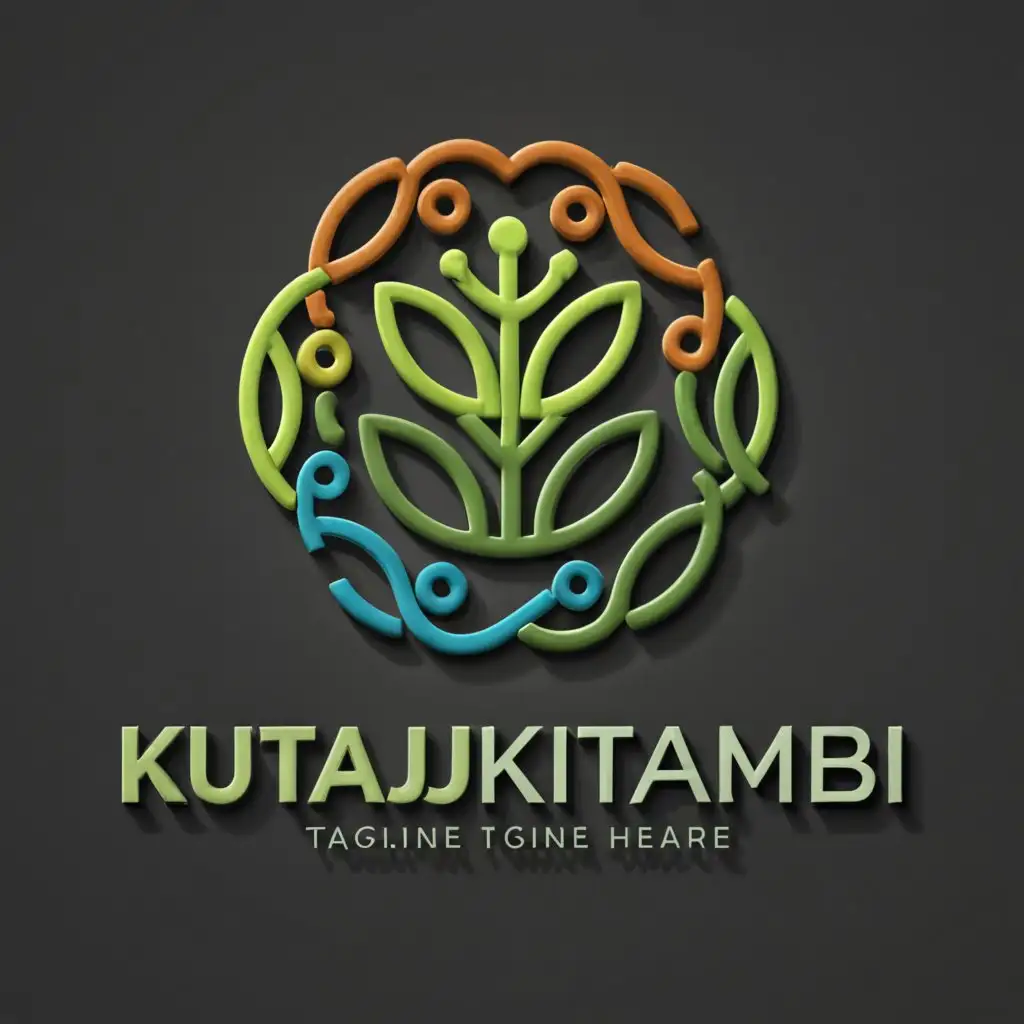 a logo design,with the text "Kutajkutambi", main symbol:Plant growth with IoT cloud, Soil, Water, Atmosphere Science, 3D design,Moderate,clear background