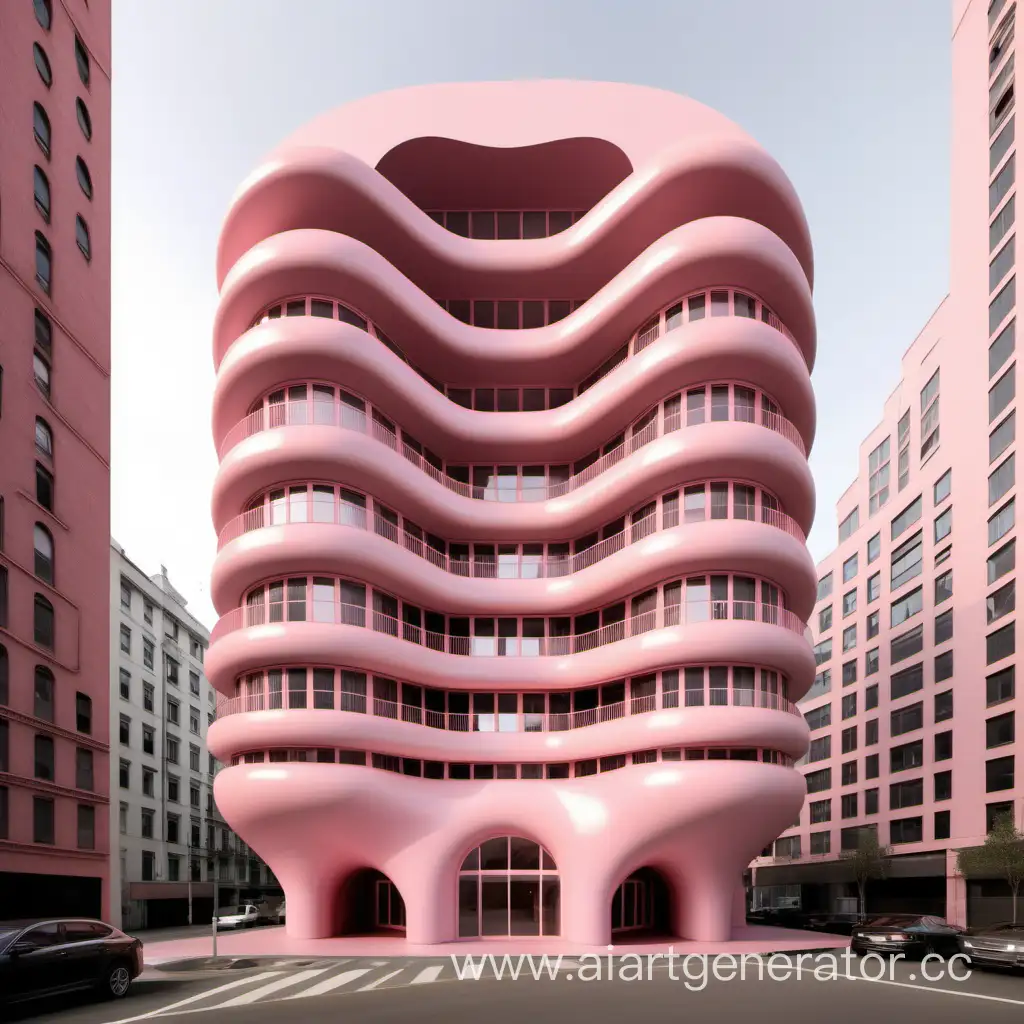 Unique-Soft-Pink-16Story-Residential-Building