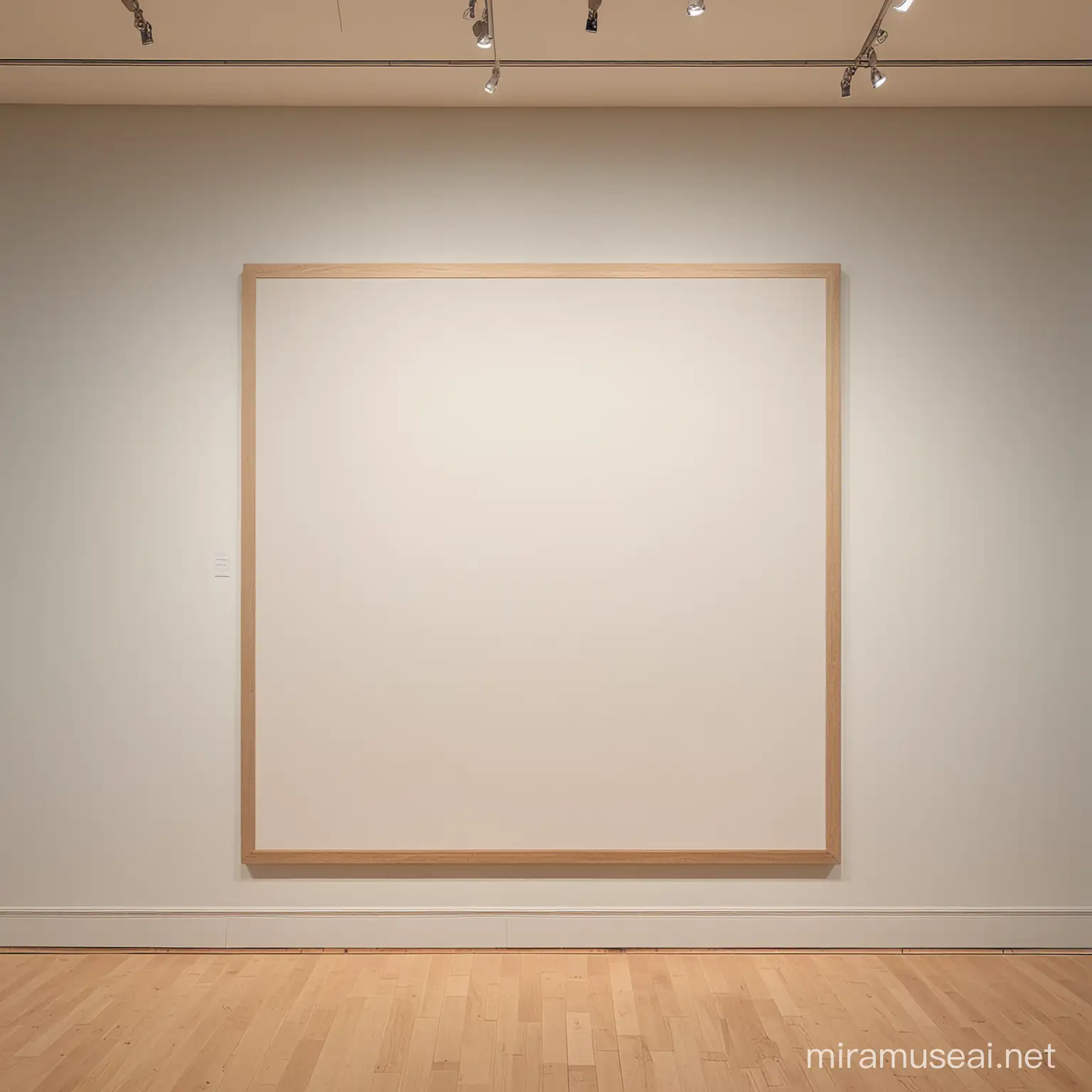A big Blank square canvas on a museum wall