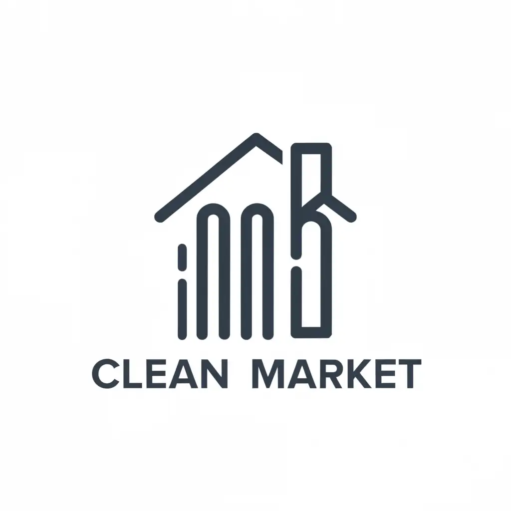 a logo design,with the text "Clean Market", main symbol:Clean house,Minimalistic,clear background