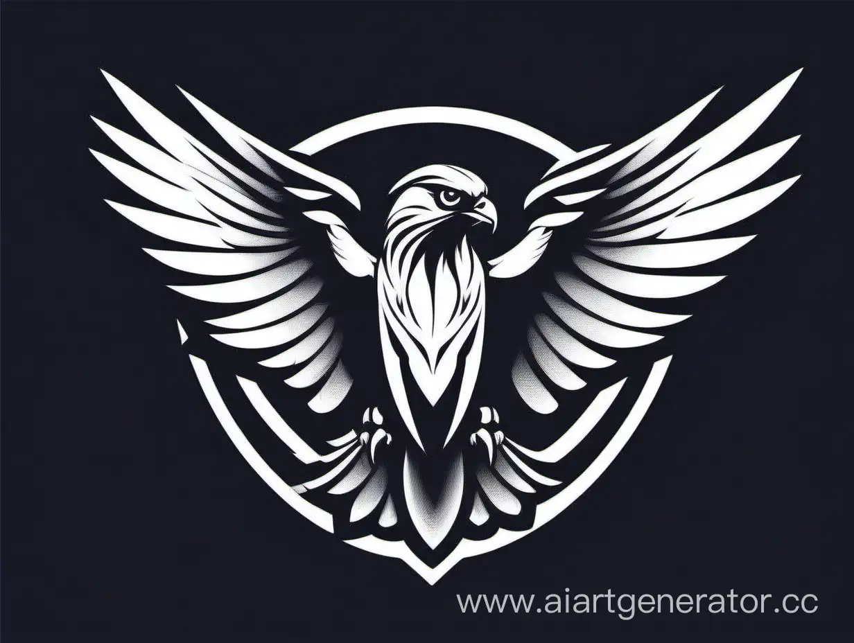 
Нарисуй логотип на белом фоне на нем должно быть летящий сокол c минимум деталей черно белый, логотип современный и в хорошем качестве, SVG логотип, простая линейная графика, соревновательный
