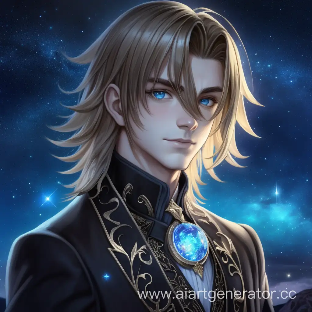 Enchanting-Teenage-Magician-with-Black-and-Gold-Hair-against-Night-Sky