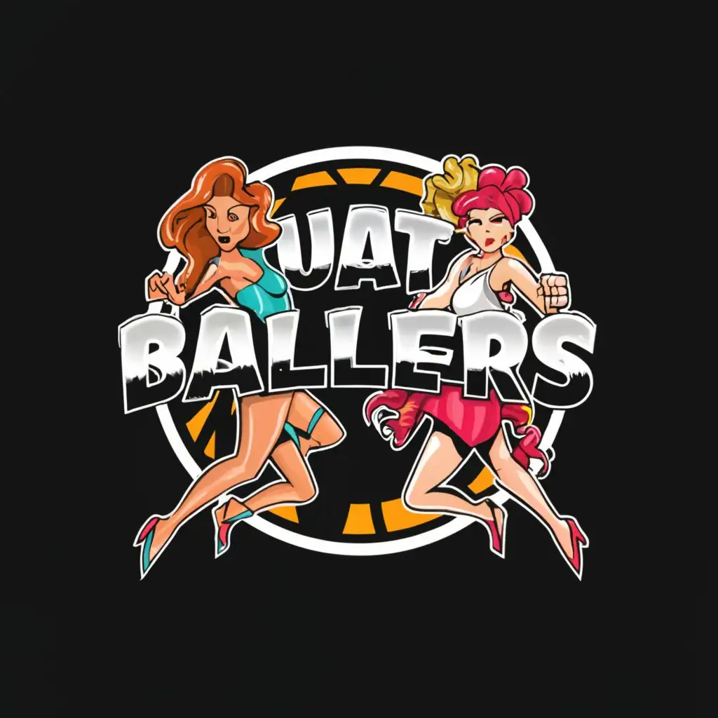 a logo design, with the text 'UAT BALLERS', main symbol: actress, actors, be used in lifestyle of models category, clear background